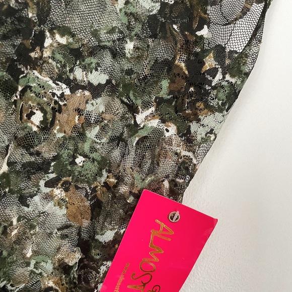 See Through Lace Almost Famous Olive Color Floral Tank. Size M. NWT. - Picture 8 of 9